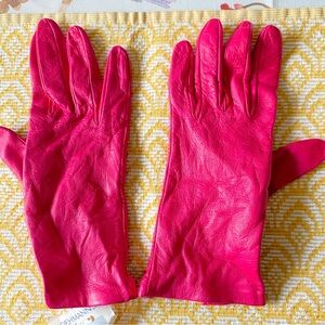 Shalimar By Christian Dior Pink Leather Ladies’ Gloves Size 7